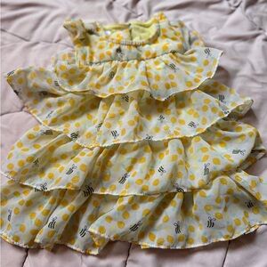 Yellow Bee Tiered Ruffle Dress